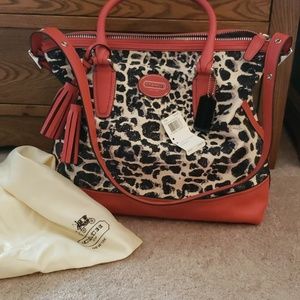 Coach ocelot/carnelian purse